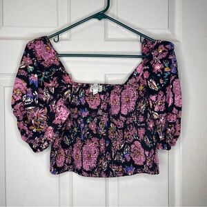 Revolve Cleobella / Floral Smocked Puff
Sleeve Eva Blouse Sz M
